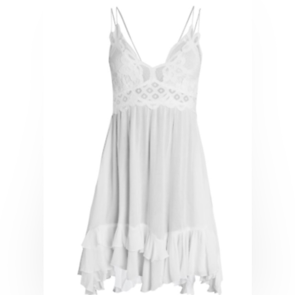 Free People Adella Lace Mini Dress White S